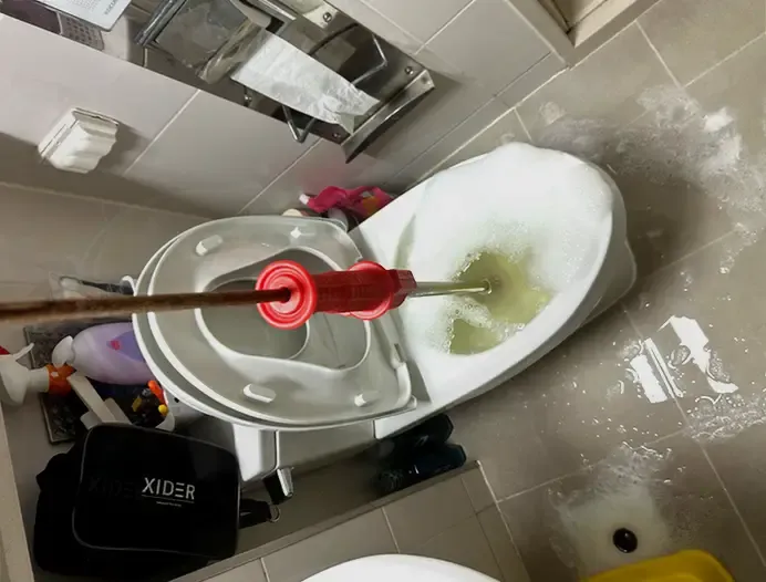 변기 막힘 현장 사진